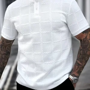 T-shirt met korte mouwen en opstaande kraag