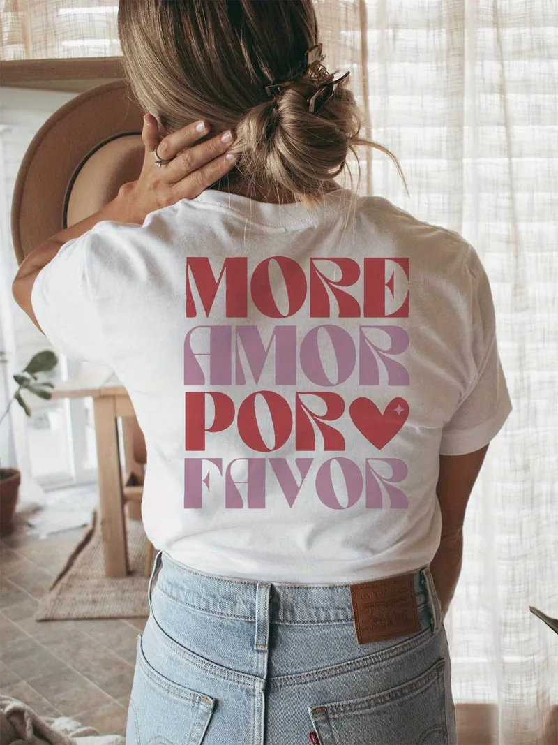More Amore Por Favor T-shirt met print en korte mouwen - Afbeelding 8