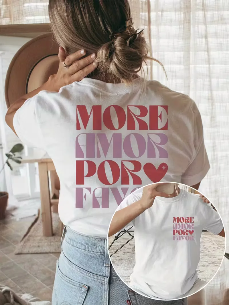 More Amore Por Favor T-shirt met print en korte mouwen - Afbeelding 9
