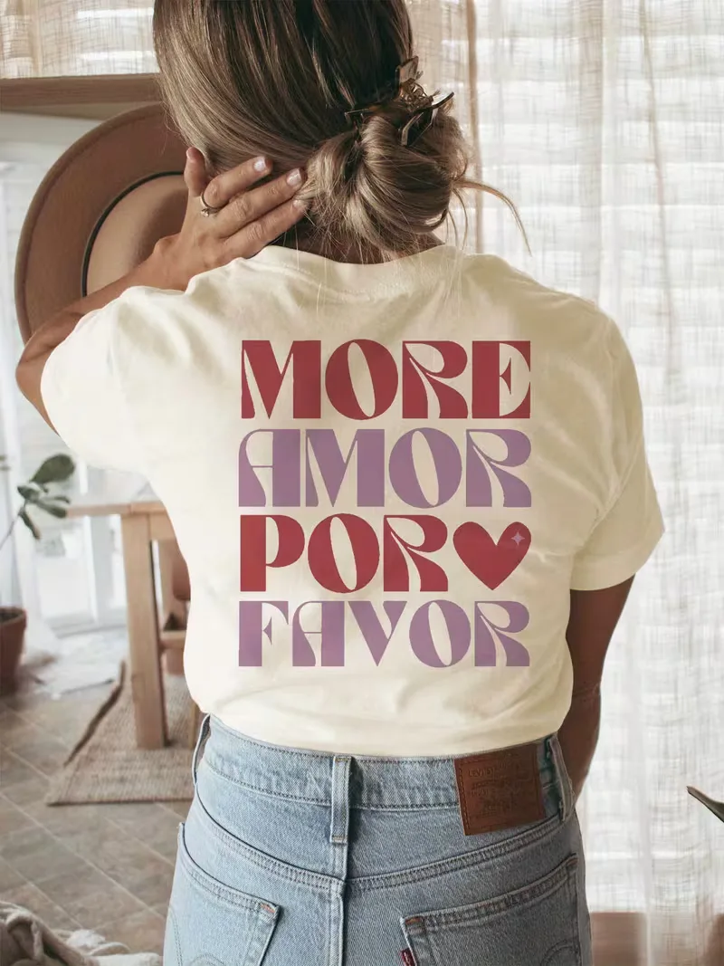 More Amore Por Favor T-shirt met print en korte mouwen - Afbeelding 2