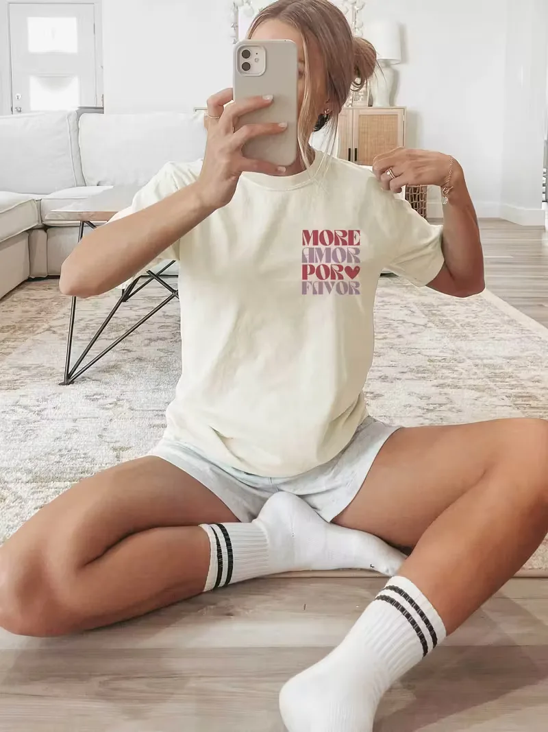More Amore Por Favor T-shirt met print en korte mouwen - Afbeelding 4