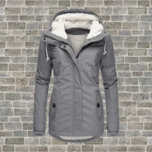 Winterjas met capuchon en fleece voering