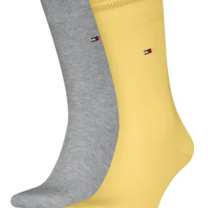 Tommy Hilfiger Heren sokken, set van 2 paar sokken Geel & Grijs,371111 139