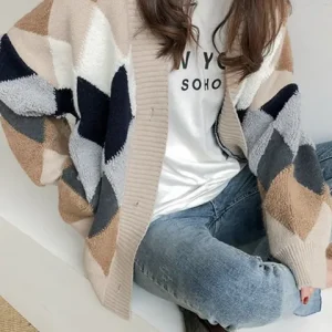 Aleda | Geruit knoopvest