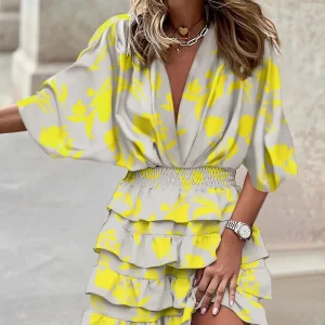 Caroline | Stijlvolle mini jurk met print