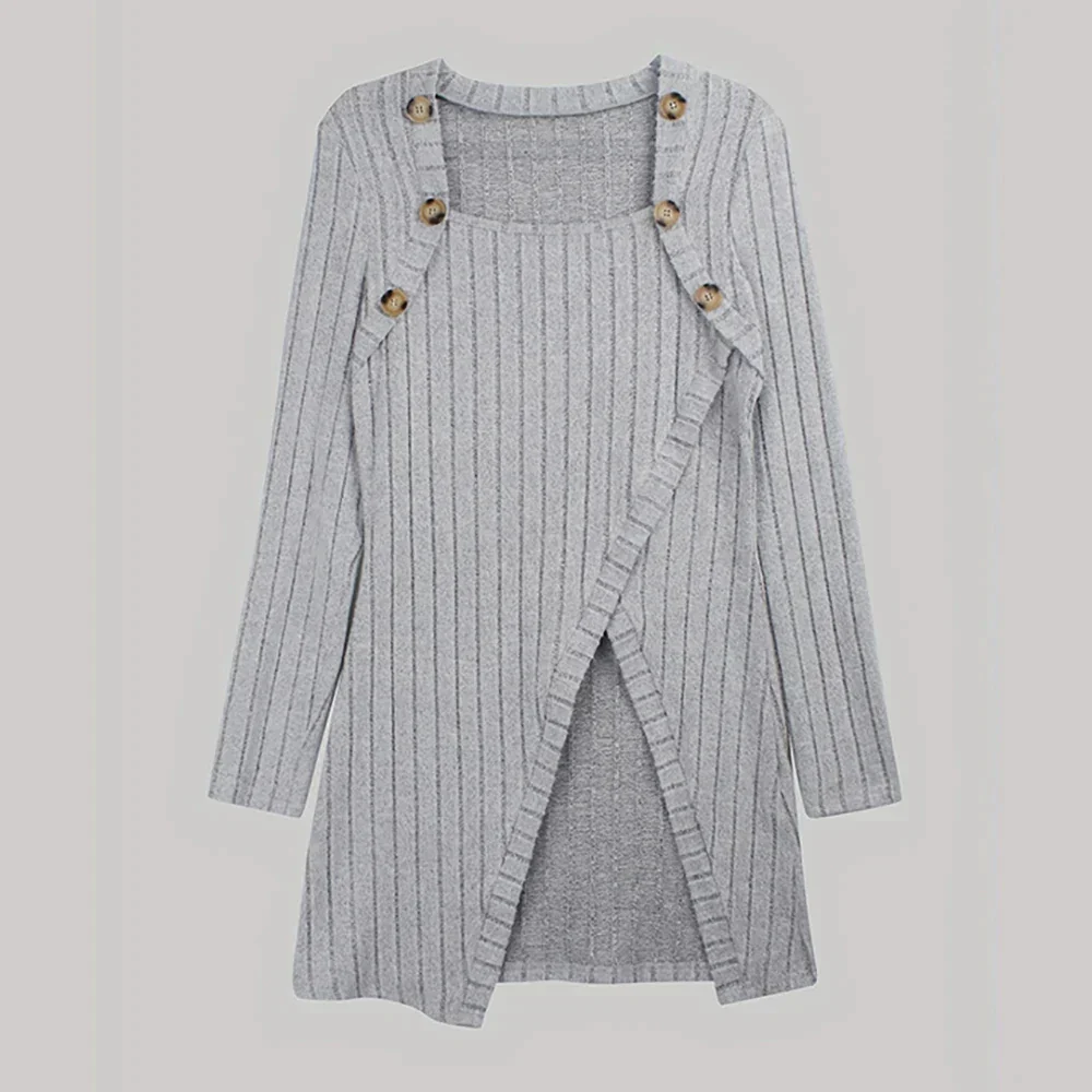Claudia | Asymmetrische geribbelde cardigan - Afbeelding 5