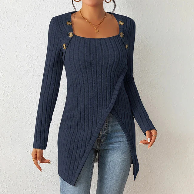 Claudia | Asymmetrische geribbelde cardigan - Afbeelding 8