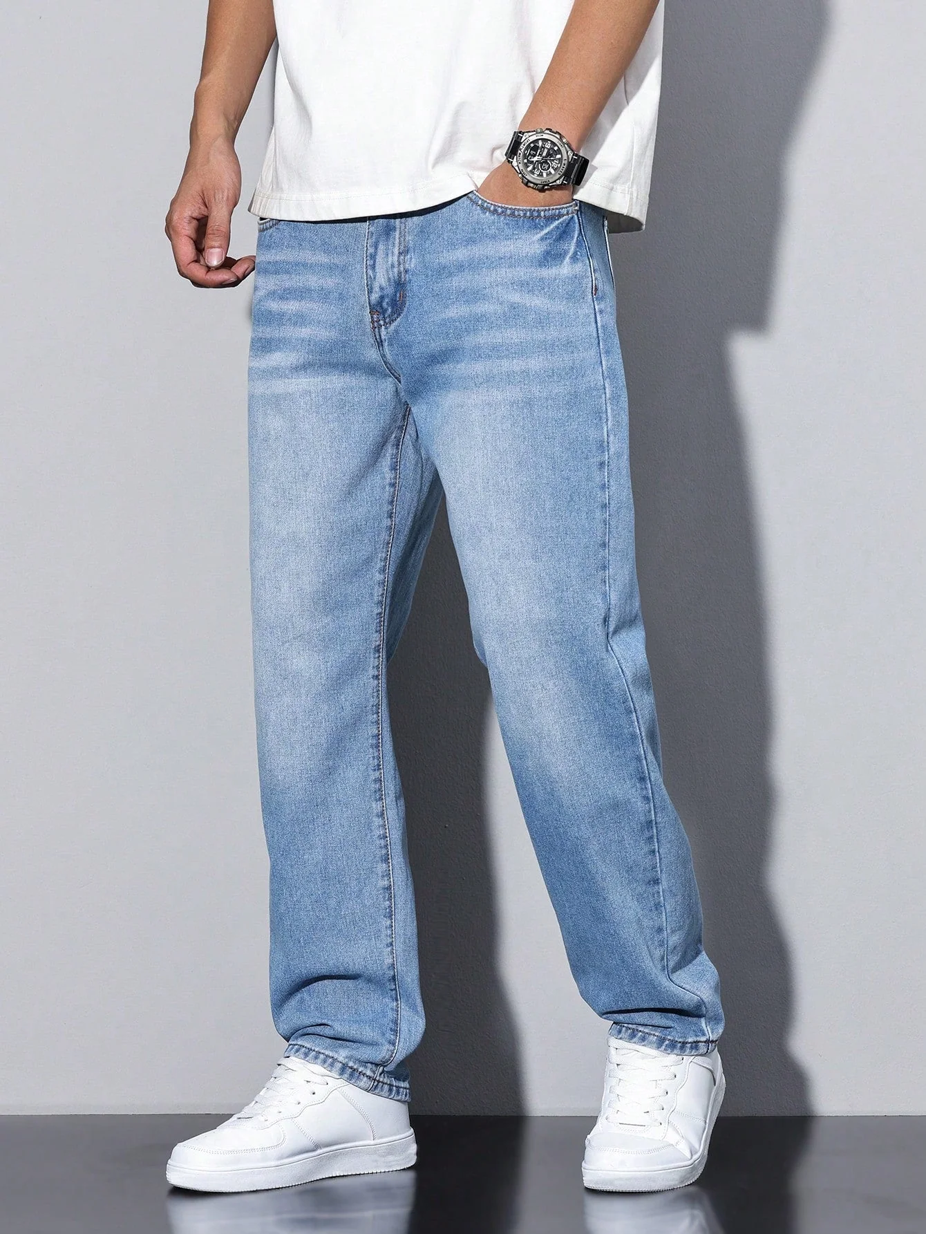 Daan | Effen kleur casual heren jeans - Afbeelding 4