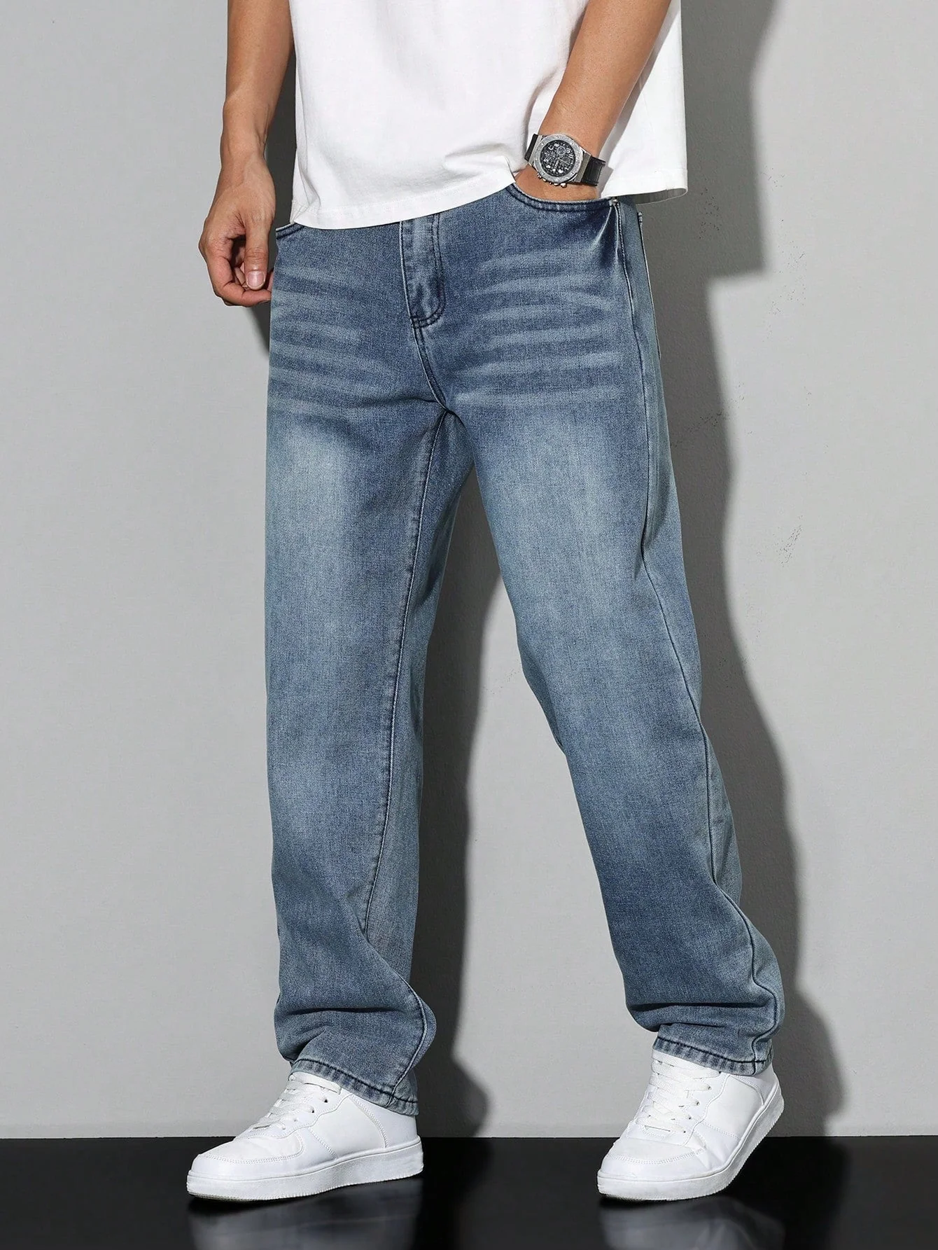 Daan | Effen kleur casual heren jeans - Afbeelding 6