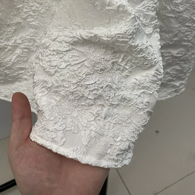 Esmee | Witte oversized flare jurk - Afbeelding 5