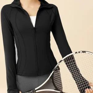 Eva | Cropped sportjack met ademende stof en staande kraag