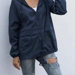 Eva | Effen kleur windjack met lange mouwen