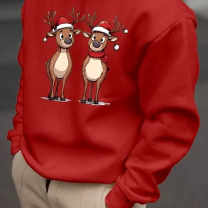 Eziah | Feestelijke rendierprint heren sweatshirt