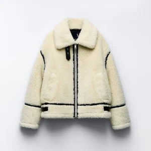 Fabienne | Teddy Jacket super zachte witte fleece jas voor dames