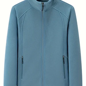 Fenna | Pluche outdoor jas met staande kraag en lange mouw