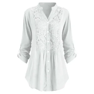 Hailei | Lange dames blouse met pofmouwen
