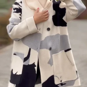 Hippe Jas met lange mouwen en print