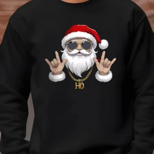 Kasper | Heren sweatshirt met kerstmanprint en lange mouwen