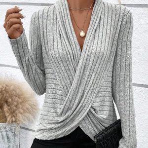 Knit top met v-hals