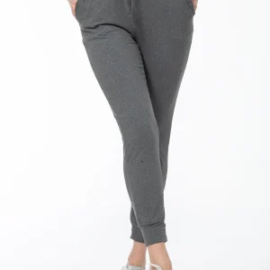 Lara | Zwarte casual sportbroek met hoge taille en zakken