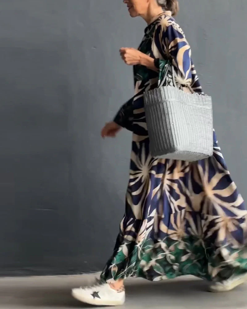 Loose fit bedrukte vakantiejurk - Afbeelding 7