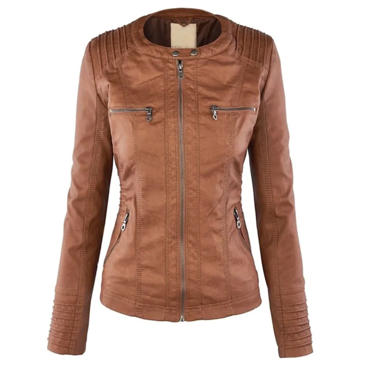 Lotte | Elegante leren dames jas met capuchon - Afbeelding 8