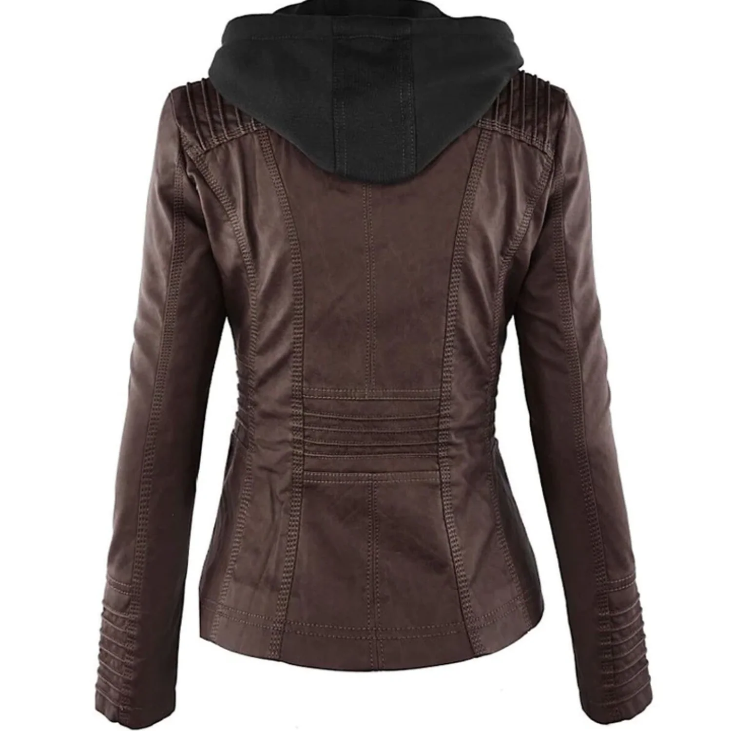 Lotte | Elegante leren dames jas met capuchon - Afbeelding 5