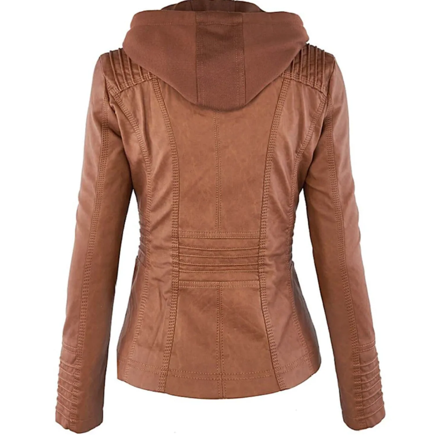 Lotte | Elegante leren dames jas met capuchon - Afbeelding 7