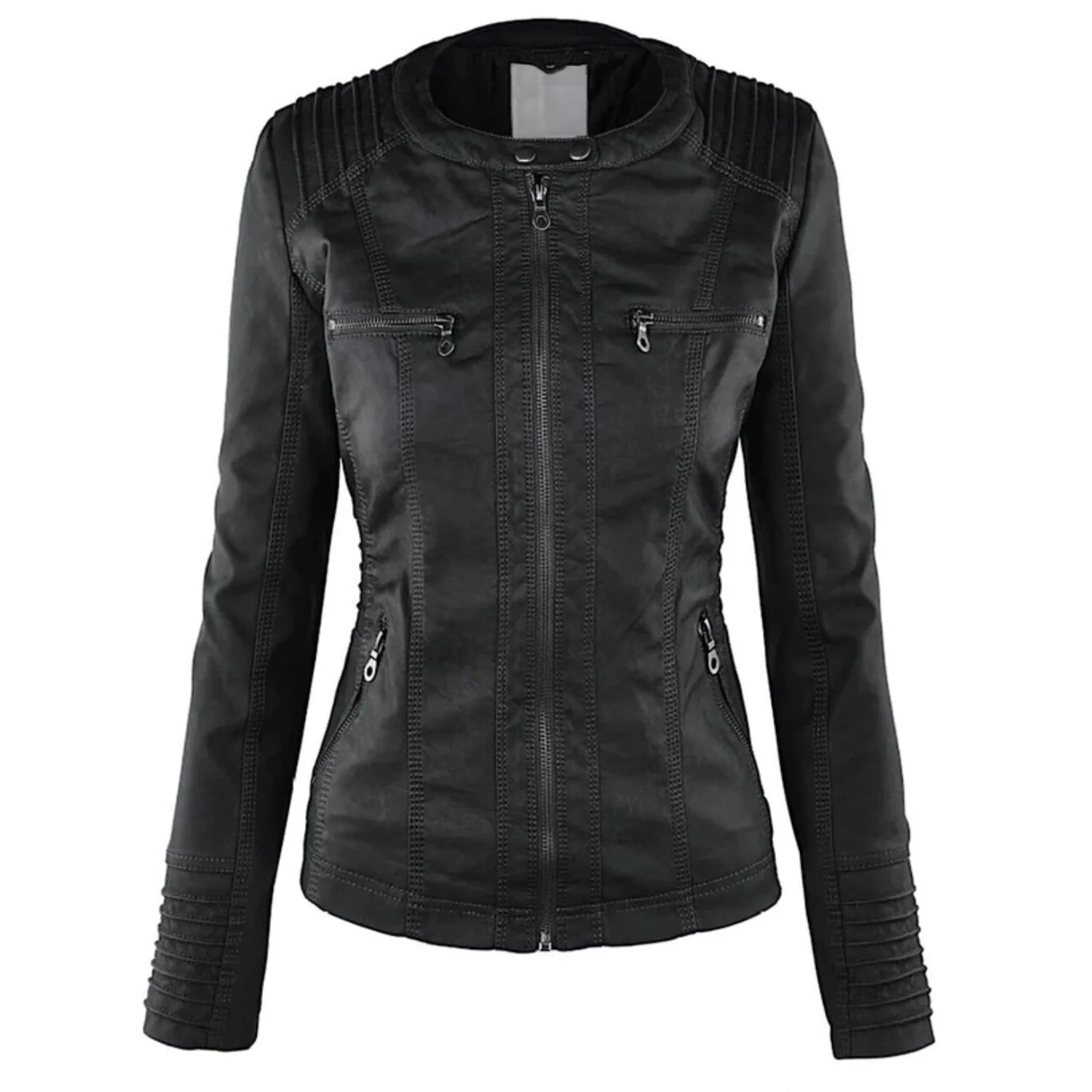 Lotte | Elegante leren dames jas met capuchon - Afbeelding 4