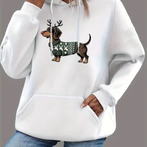 Lotte | Schattige kerst hoodie met teckelprint