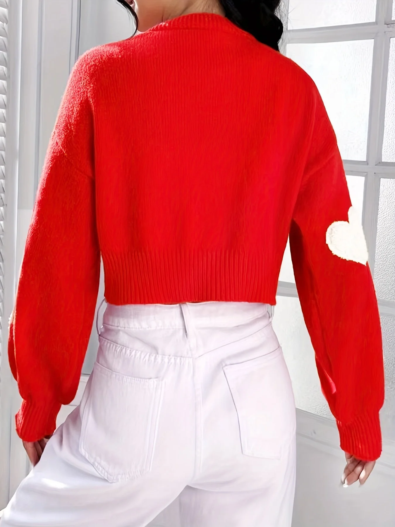 Lotte | Vest met hartjespatroon en open voorkant - Afbeelding 3