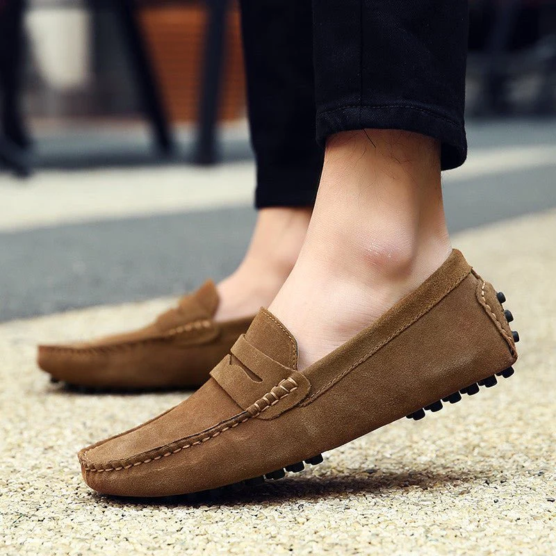 Luca | Slipvrije Italiaanse mannen instap loafers van suede en rubber - Afbeelding 2