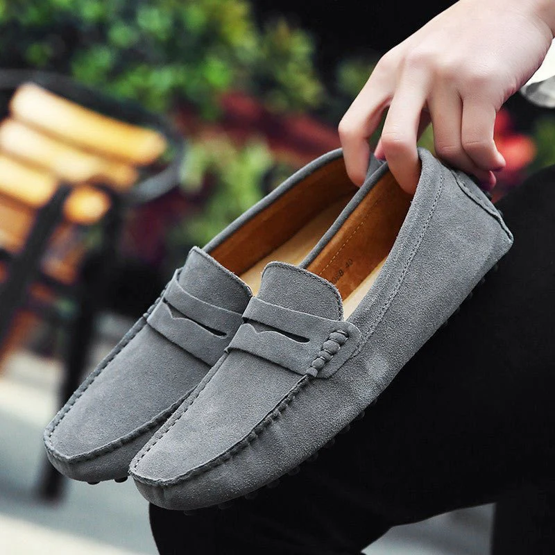 Luca | Slipvrije Italiaanse mannen instap loafers van suede en rubber - Afbeelding 3