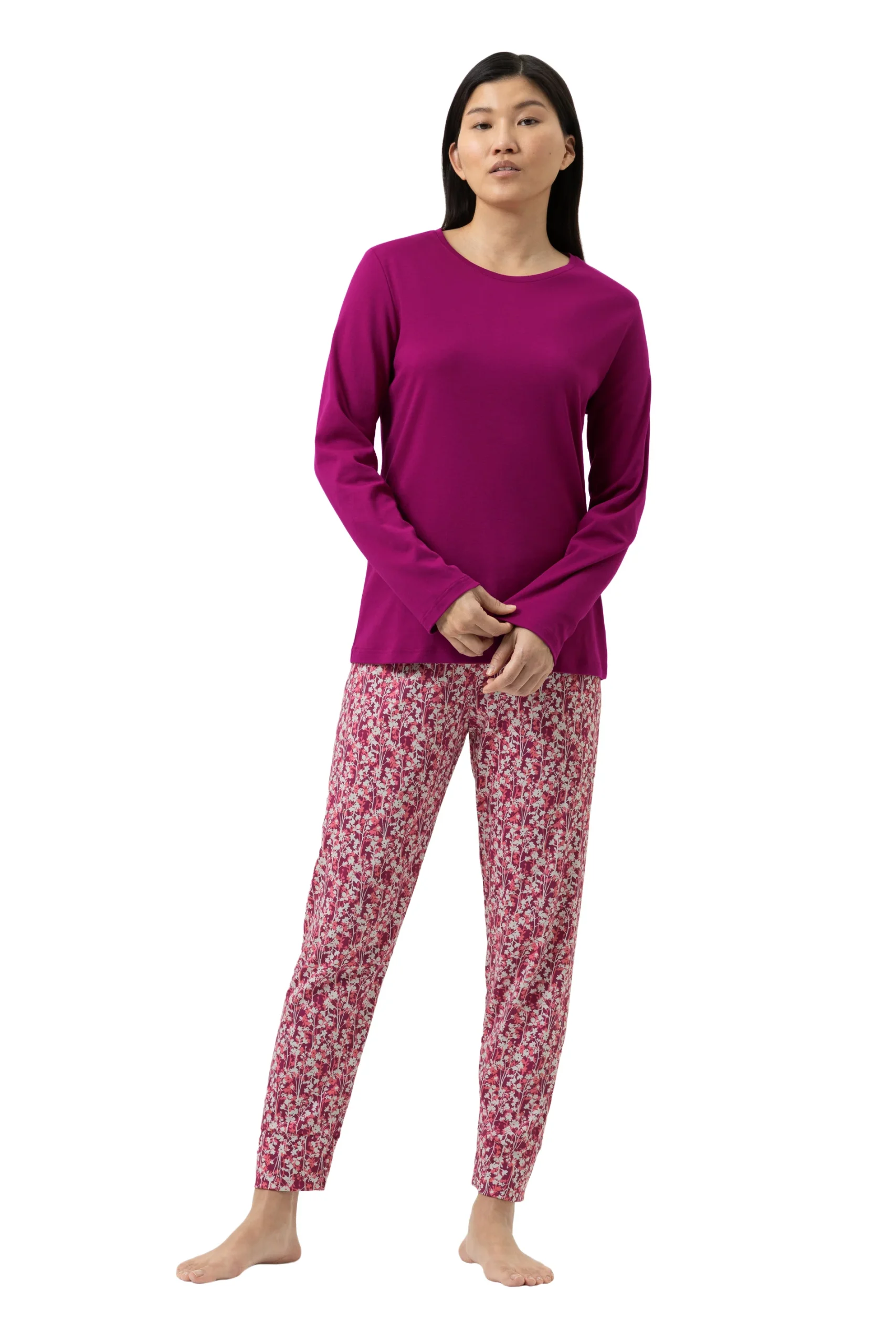 Mey Pink Silhouettes Pyjama – 7/8 Lengte met Lange Mouwen – 100% Katoen (Granita) 1240088