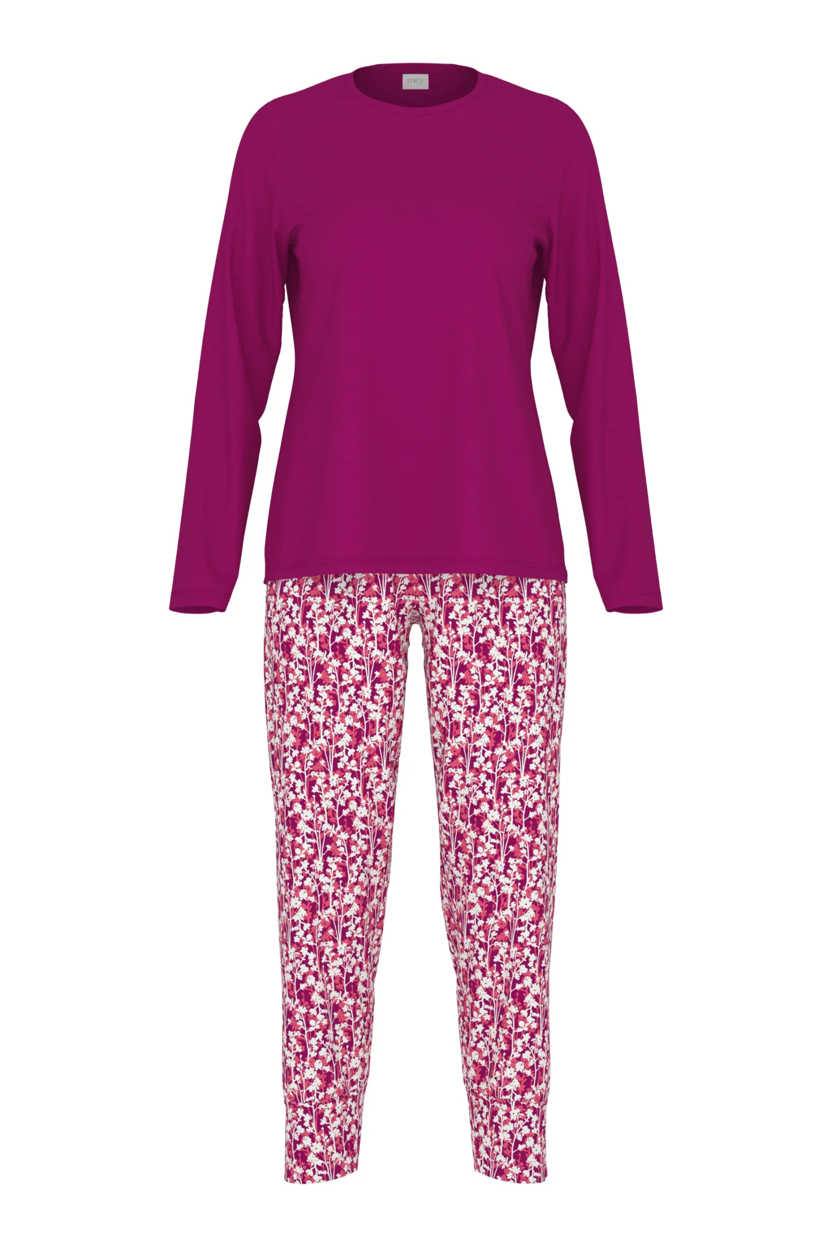 Mey Pink Silhouettes Pyjama – 7/8 Lengte met Lange Mouwen – 100% Katoen (Granita) 1240088 - Afbeelding 4