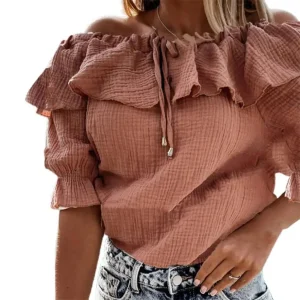 Casual blouse met ruches