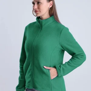 Nina | Effen pluche gevoerde jas met rits en zakken