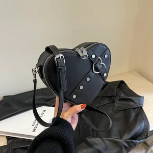 Nina | Hartvormige schoudertas in effen kleur