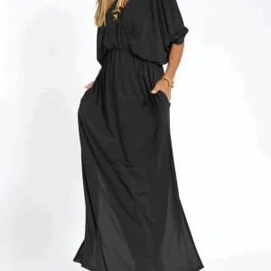 Nina | Zwarte elegante maxi-jurk