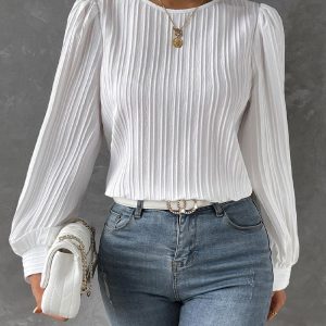 Olivia | Blouse met lantaarnmouwen
