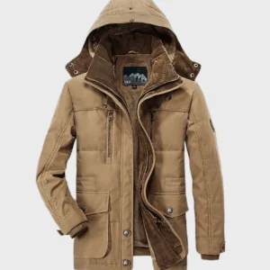 Ruben | Dikke winter herenjas met capuchon en diepe zakken