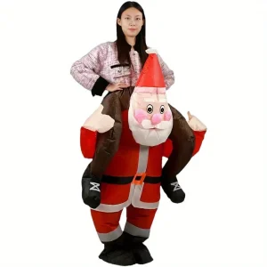 Stijlvol opblaasbare kerstman kostuum voor carnaval