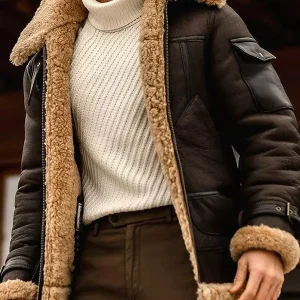 Wouter | Stijlvolle gevoerde bont leren herenjas