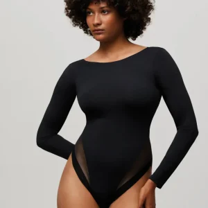 Ysabel Mora Long sleeve open back bodysuit _ 10055